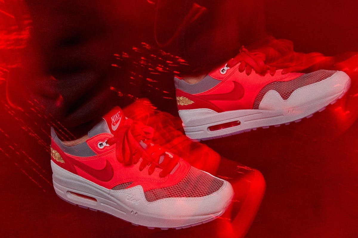 Nike air max 1 kiss of death solar red clearance